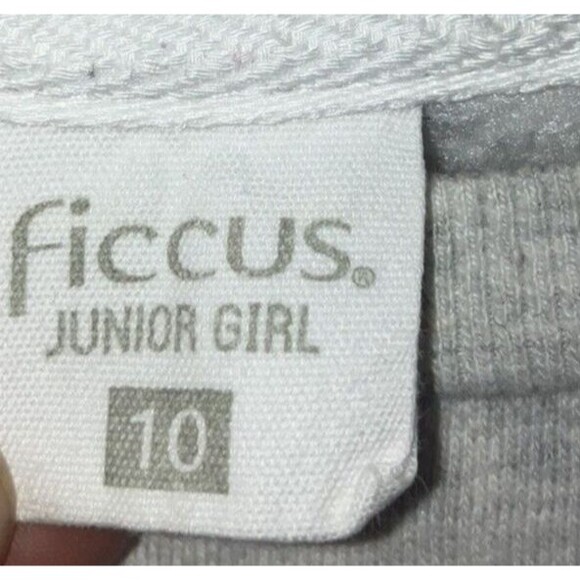 Ficcus Girls Grey Long Sleeve Sweatshirt w/ Bright Pink Stars | Size 10 - Picture 9 of 10